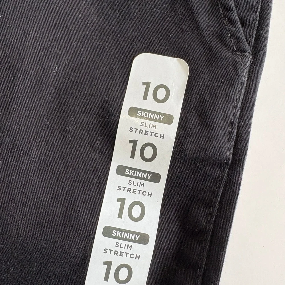 The Childrens‎ Place Boys Black Skinny Slim Stretch Chino Pants Size 10 NWT